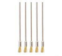 Set Of 5 Bendable Wire Brushes 3mm Shank Stainless Steel And Brass For Deep Cleaning Rust Removal Polishing Metal Surfaces Washing Machine Drain Pipes(Brass)