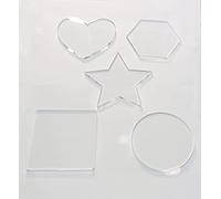Set of 5 Coaster Template,Clear Acrylic Template,Creative Decorative Plate Coaster Mug Pad Coffee Cup Coaster Dining Table Ornaments Shooting Props