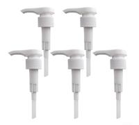 Set Of 5 Coffee Syrup Pumps Compatible With Javy 6 Fl Oz Bottles, No Mess 1 Teaspoon Dispenser For Concentrate, Bpa Plastic Pump Heads In Black And White For Home Cafe Use(White)