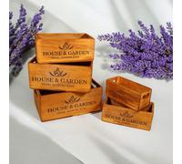 Set Of 5 Decorative Wooden Storage Boxes
