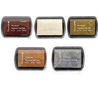 Set of 5 DOVECRAFT PIGMENT INK PADS Rubber stamping BASIC EARTHTONES and metallics
