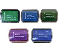 Set of 5 DOVECRAFT Pigment Ink Pads Rubber Stamping Blues and Greens