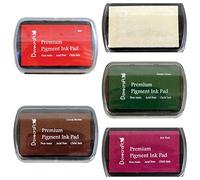 Set of 5 DOVECRAFT PIGMENT INK PADS Rubber stamping CHRISTMAS Colours