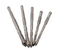 Set of 5 Eccentric Triangle Drill Bits for Quick Drilling in Glass Bricks and Hard Materials (5/6/8/10/12)