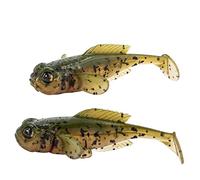 Set of 5 FISHN GOBYone 7.6 cm 9 g Ultra Realistic Goby Rubber Fish for Fishing for Perch and (Mudd T-Paddle)