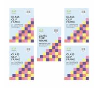 Set of 5- Frameless Clip Frames Glass Picture Frames For Poster Certificate Frame Wall Mountable Photo Frames Picture Display For Home Office Classic Wall Decor (A4 Size)