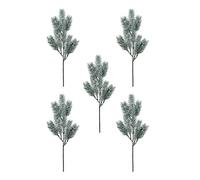 Set of 5 Frosted Pine Picks, Green PE Tips, 32 cm - Decorative Branches for Christmas Trees & Wreaths