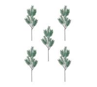 Set of 5 Frosted Spruce Picks, Green PE Tips, 32 cm - Flexible Branches for Christmas Trees & Wreaths