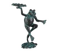 Set of 5 Garden Frog Figurines Flowerbed Decoration Pond Ornament Decor Green