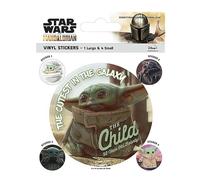 Set of 5 Genuine Star Wars The Mandalorian The Child Vinyl Stickers Gadget Decals