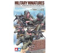 TAMIYA 35386 1:35 Figure Set German MG Troops (5) with WW2 Faithful Replica, Model Building, Plastic Kit, Crafts, Hobby, Gluing, Model Kit, Assembly, Unpainted, Molded Color