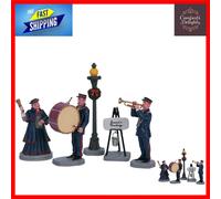 Set of 5 Grey Polyresin Christmas Band Figurines - Perfect for Holiday Display