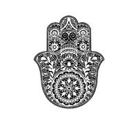Set of 5 Hamsa Hand Iron on DIY Screen Print Patch Machine Washable Motif Applique Transfer Henna Hands