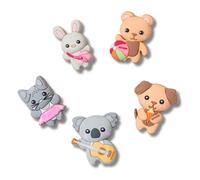 Set of 5 Jibbitz Cutie Animals Pink one size