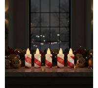 Set Of 5 Light Up Inlit Frosted Candy Candles