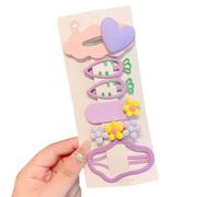 Set Of 5 Lovely Cloud Theme Hair Clip For Little Girl Flower And Carrot Designs Safe Barrettes Hair Accessories