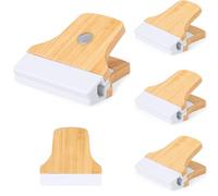 Set of 5 Magnetic Bamboo Clip Fridge Magnet Clips Whiteboard Clip Memo Clip 60 mm x 60 mm with Strong Magnet