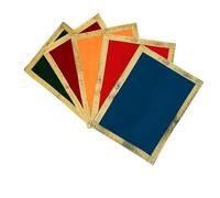 Set of 5 Mat Aasan Small Pooja Decorative Cloth for Laxmi Ganesh(Size:-7 Inch X 10 Inch)Multipurpose Pooja Indian Traditional Cultural Diwali Decorations Item and Article Puja Kit Home Decor