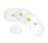 Set of 5 Microwave Plate Covers with Adjustable Steam Vents; Microwave Splatter Covers - Mixed Sizes for Large & Small Food Plates Bowls
