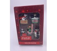 Set of 5 Mni Coca-Cola Ornament Set Bears Penquin Seals