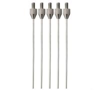 Set of 5 Needle Contact Points for Dial Indicator and Depth Gauge, Stainless Steel, 1X50mm Long Tip, M2 5 Thread Shank for Instrument Replacement