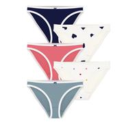 Set of 5 Organic Cotton Heart Panties Blue XL