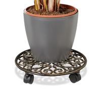 Set of 5 Plant Caddy Cast Iron Plant Pot Mover Wheels Holder Trolley Dolly