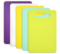 Set of 5 Plastic Chopping Board - 29 x 19cm Cutting Board Mats - Kitchen Chopping Board Set for Fish Meat Vegetables Fruit BPA Free, 2mm Thickness