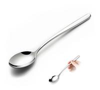 Set of 5 Premium Korean Soup Spoons, 8 Inch 18/10 Stainless Steel Long Handle Rice and Asian Spoon for Home, Kitchen, Restaurant, Cafe, Dishwasher Safe