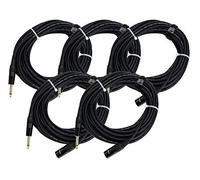 Set of 5 Pronomic Stage JMXM-10 Audio cable mono jack/XLR 10m black