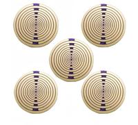 Set of 5 Purple Golden Lakhovsky MWO Disk 25mm Copper EMFS Polarizing Disk Multi Wave Oscillator Coil Water Energization & Harmonic Balancing - Inspired by Georges Lakhovsky