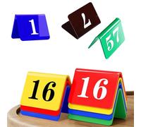 Set of 5 Restaurant Table Numbers Double Side Acrylic Tent Style Table Numbers, Plastic Restaurant Wedding Numbers Cards Signs for Party Banquets Wedding Reception Evidence Markers(Red,36-40_8X10CM)