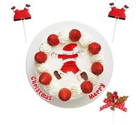 Set of 5 Santa Claus Cake Decorations: Tumbling, Lying Santa Legs, Merry Christmas Toppers for Party Decor