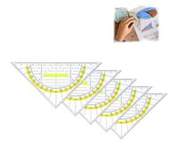 Set of 5 Set Triangles, Set Square with Handle, Small Geo Triangle, Flexible Set Square, Large, Triangle Ruler, Flexible Geo Circle Template, for Office Designer Students Painting (15.7 cm)