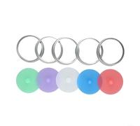 Set of 5 Silicone Fermentation Lids with Optional Metal Rings, 86mm Diameter Airtight Covers for Sauerkraut Kimchi Pickles and Probiotic Vegetable Brewing, BPAFree Dishwasher Safe(B)