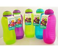 Set of 5 Sistema 330ml Drink Bottles, Assorted Colours