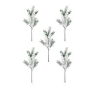 Set of 5 Snow-Flocked Pine Picks, Green PE Tips, 32 cm - Flexible Branches for Christmas Trees & Wreaths
