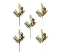 Set of 5 Spruce Pinecone Picks, 22 cm - Decorative Stems for Christmas Trees & Wreaths