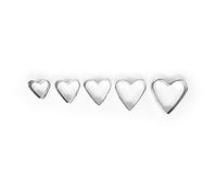 Set of 5 Stainless Steel Cookies Cutter Set Heart Shape Biscuit Cake Decorations Cupcakes Cases Metal Molds for Kitchen Halloween Christmas Circle Biscuit Cutters for Making Donut Pies