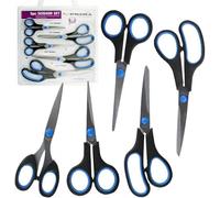 Set Of 5 Stainless Steel Scissors Set Shears Plastic Handles Comfortable Grip
