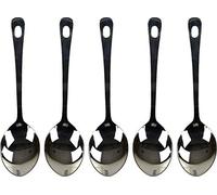Set of 5 Stainless Steel Sober Spoons for Serving Cooking Dining (18")