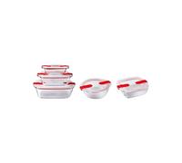 Set of 5 Storage Boxes - PYREX - Cook & Heat - Glass - Special Microwave Steam Valve Lid