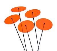 Set of 5 Sun Discs, Sun Catcher Garden Decor Large Glowing Ornamental Garden Stakes 75cm, 29.5 inch high Outdoor Yard Gift for Gardeners, Colour:fluorescent Orange