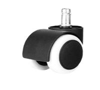 Set of 5 Swivel Casters 5.1cm, 11mm Threaded, 10mm for Office Chair, PU Spring with White Circlips - Heavy Duty Replacement Wheels for Smooth Mobility
