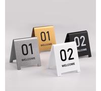 Set of 5 Table Number Signs Desk Signs Plastic Table Numbers Tent Style Table Signs Tent Style Table Number Cards/D-8Cm/16 to 20