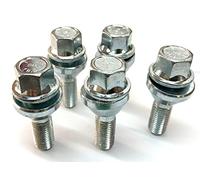 Set of 5 x alloy wheel M12 x 1.5 (12mm) thread 28mm length, 17mm Hex Wobble Wobbly Vari bolts variable Variation PCD 5x108, 5x112, 5x110, 5x114.3, 4x100, 4x98 for Mercedes cars