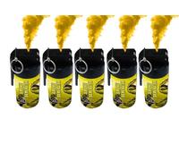 Set of 5 XXL Smoke Grenades 1 Minute Red - Pin Activated 60 Seconds - Hand Smoke - Category F1 - zenda club (Red) (Yellow)