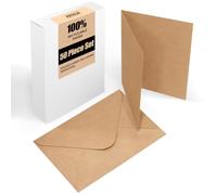 Set of 50 Blank Folding Cards with Envelopes: Folding Cards to Design, Write on or Print Yourself for Greeting Cards, Wedding Invitations, Postcards and Handmade Cards - DIN A6/C6, Brown