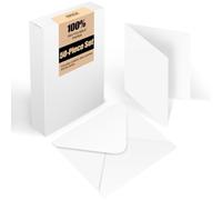 Set of 50 Blank Square Folding Cards with Envelopes: Folding Cards to Design, Write on or Print on Yourself for Greeting Cards, Wedding Invitations, Postcards and Handmade Cards - White