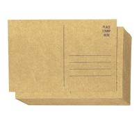 Set of 50 Brown Kraft Paper Blank Postcards Pack - 10.2 x 15.2 cm
